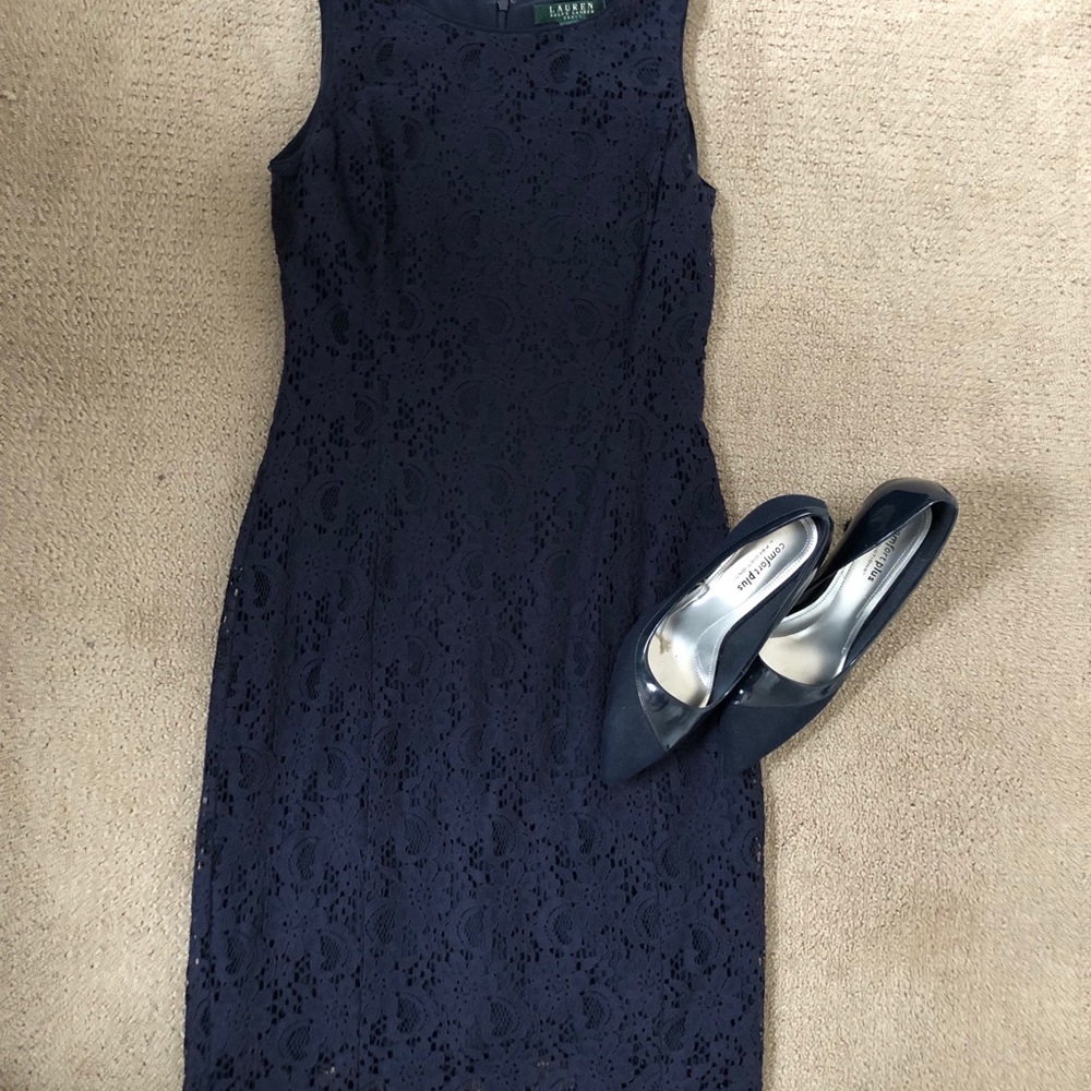 Lauren Ralph Lauren Navy Fitted Dress - Picture 2 of 6
